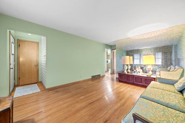 living room with light wood-type flooring