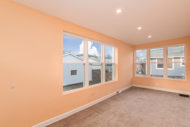 carpeted spare room featuring a healthy amount of sunlight