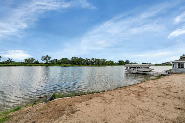 8726 E Goodfarm Rd, Gardner, IL 60424 - water view featuring a boat dock