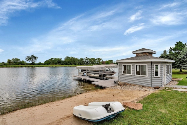 8726 E Goodfarm Rd, Gardner, IL 60424 - dock with a water view and boat lift