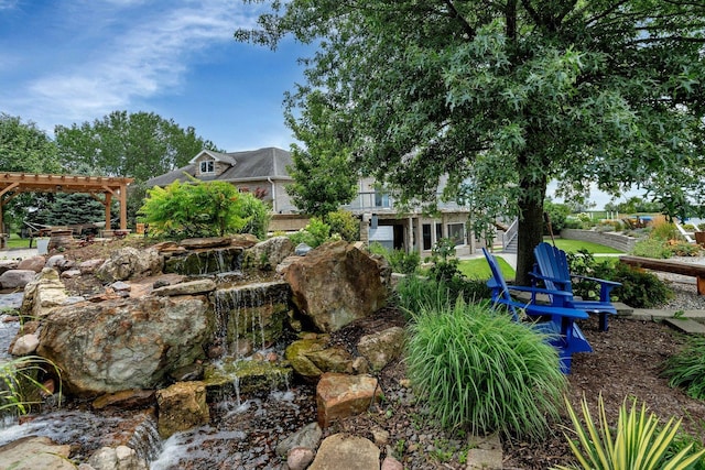 8726 E Goodfarm Rd, Gardner, IL 60424 - view of yard with a pergola