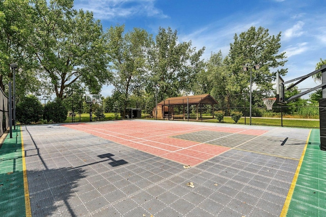 8726 E Goodfarm Rd, Gardner, IL 60424 - view of sport court with community basketball court and a gazebo