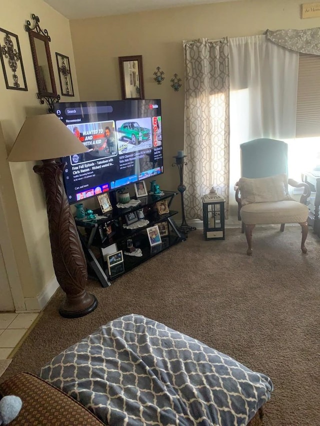 interior space featuring carpet flooring