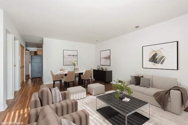 living room featuring hardwood / wood-style flooring