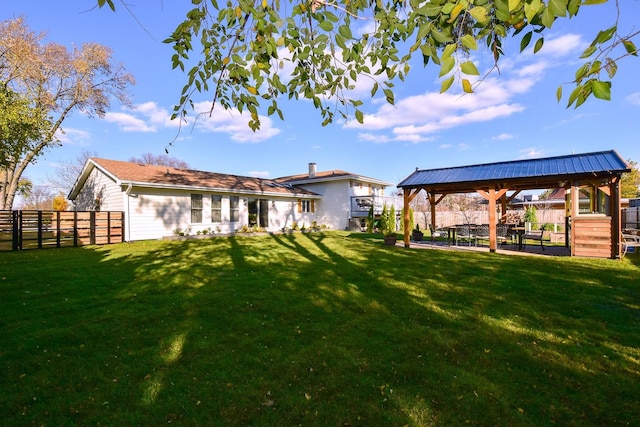 view of yard with a gazebo and a patio area