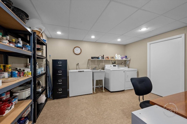 laundry room with washer and dryer