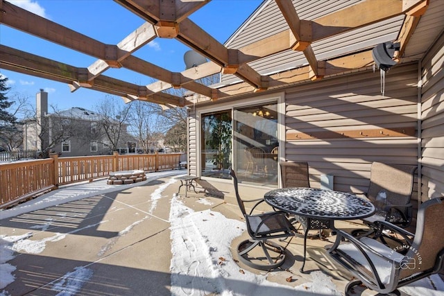 view of patio with a pergola