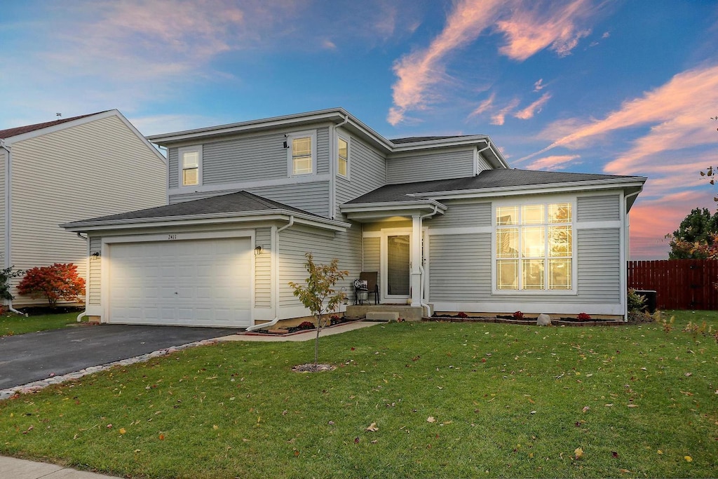 view of property with a lawn