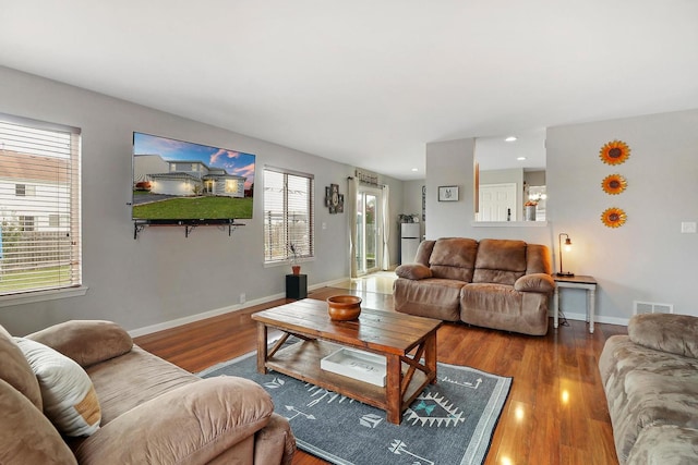 living room featuring hardwood / wood-style floors