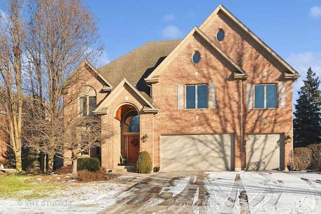 view of front property with a garage