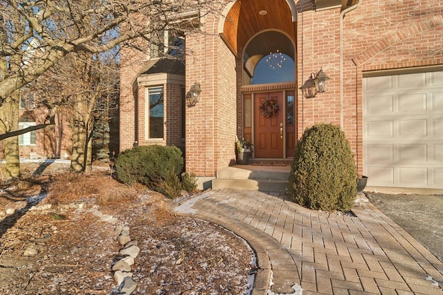 entrance to property with a garage