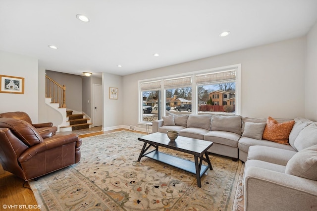 living room featuring wood-type flooring