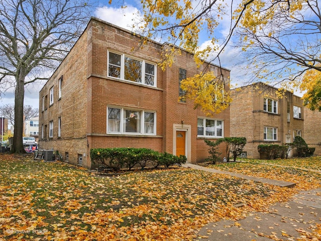 view of building exterior featuring central AC