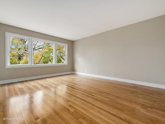 unfurnished room with light hardwood / wood-style floors