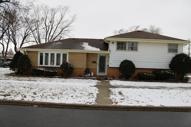 view of split level home