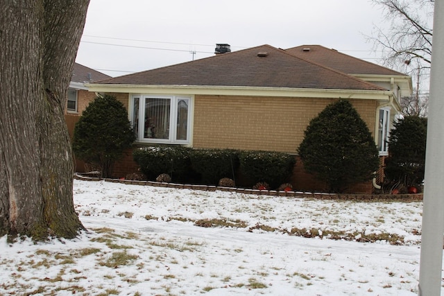 view of snow covered exterior