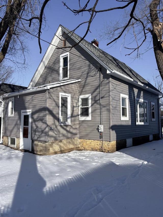 view of snowy exterior