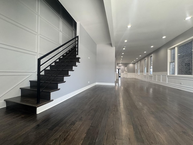 interior space featuring dark hardwood / wood-style flooring