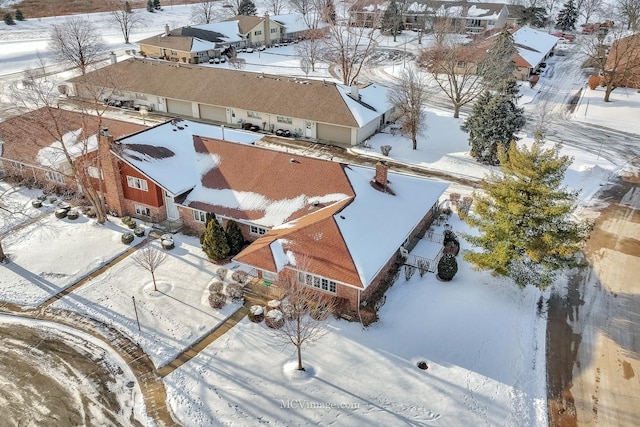 view of snowy aerial view