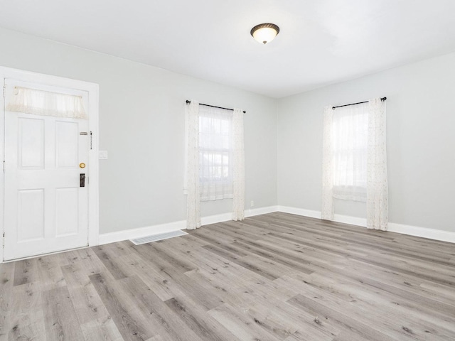 empty room featuring light wood-type flooring and a wealth of natural light