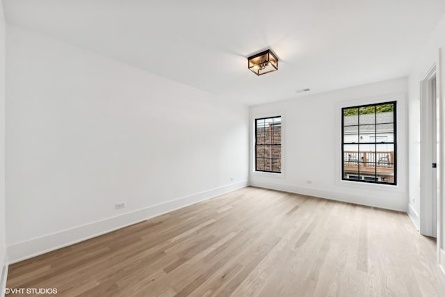 empty room featuring light hardwood / wood-style flooring