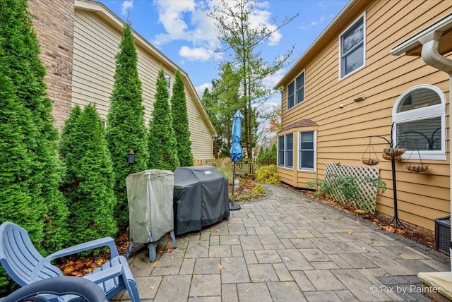 view of patio featuring grilling area