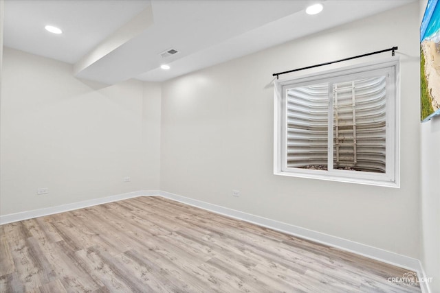 empty room featuring light hardwood / wood-style flooring