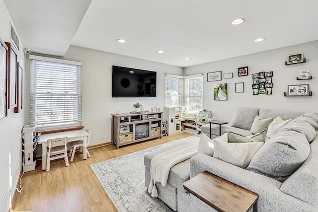 living room featuring hardwood / wood-style flooring