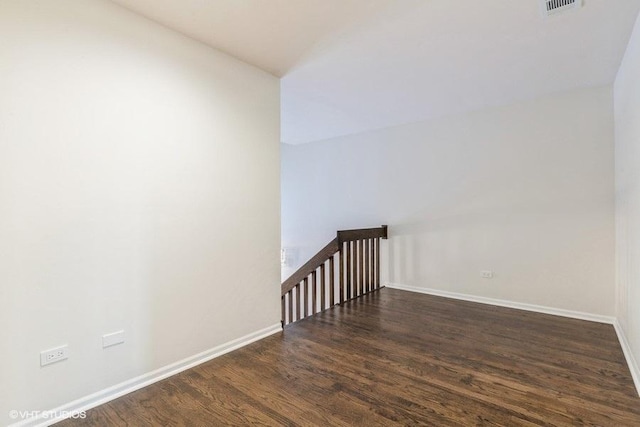 interior space with dark hardwood / wood-style flooring