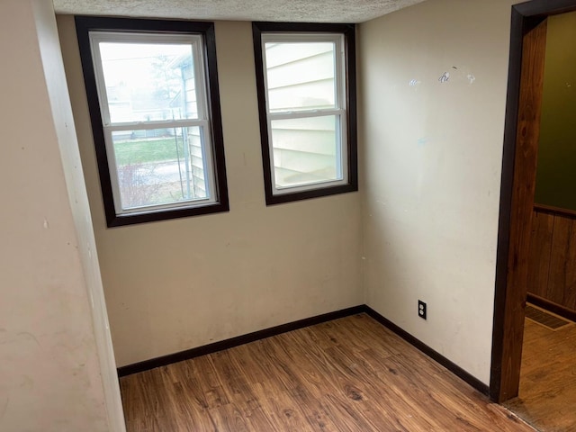 empty room with a wealth of natural light and wood-type flooring