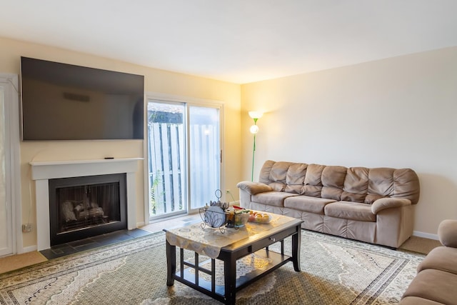 living room with plenty of natural light