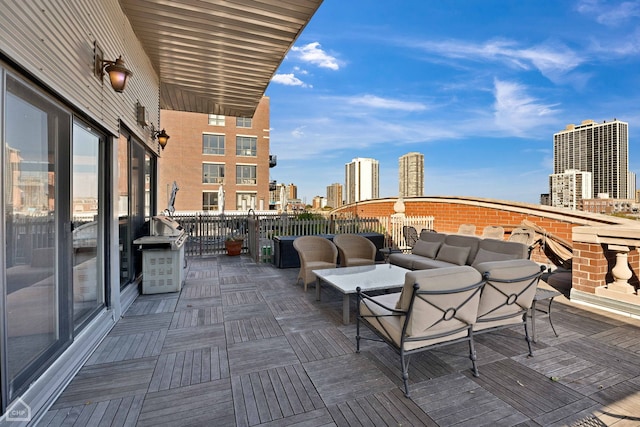 exterior space featuring an outdoor hangout area