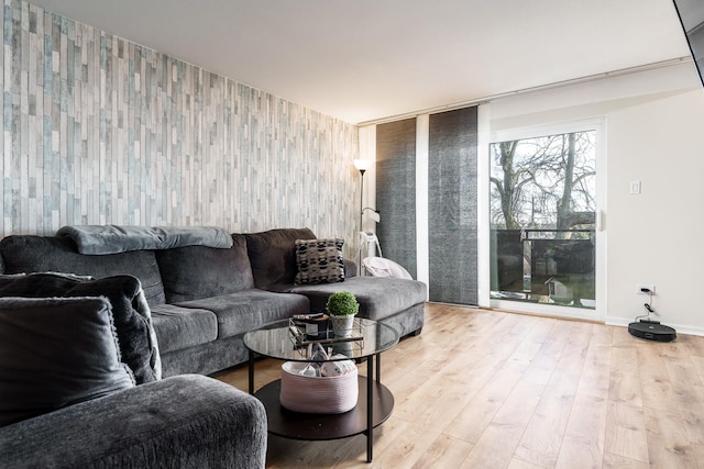 living room featuring hardwood / wood-style floors