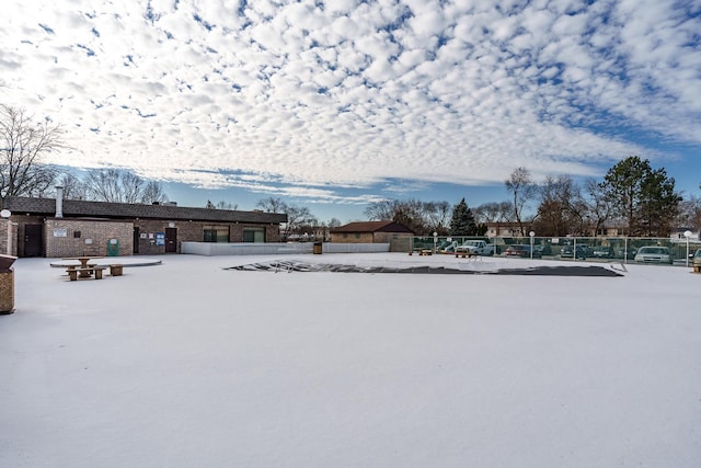 view of snowy yard