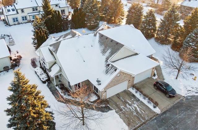 view of snowy aerial view