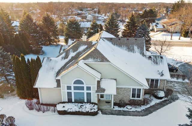 view of snowy aerial view