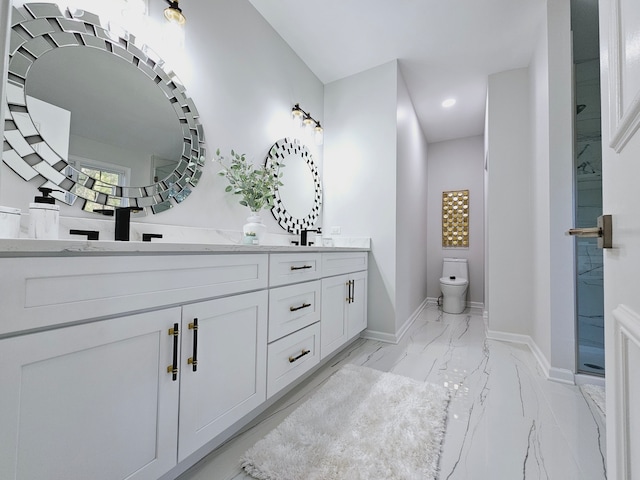 bathroom with toilet and vanity