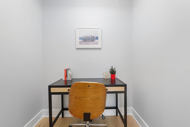 office area featuring light wood-type flooring