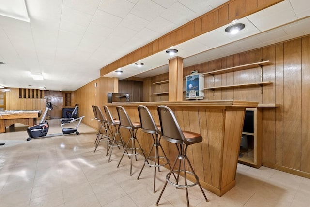 bar with wooden walls