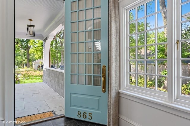 doorway featuring tile patterned floors