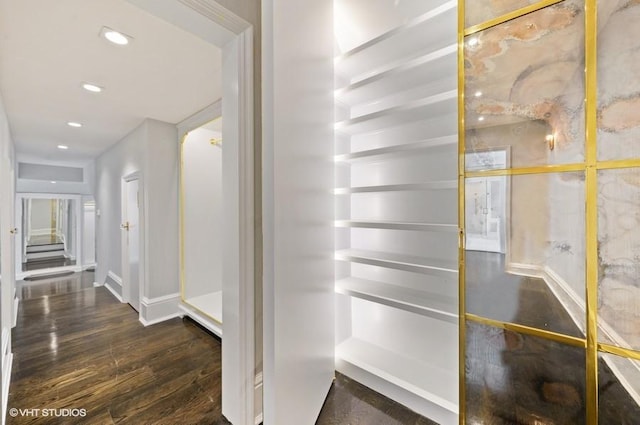 interior space featuring dark hardwood / wood-style floors