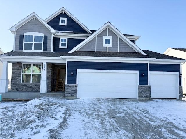 craftsman-style house with a garage