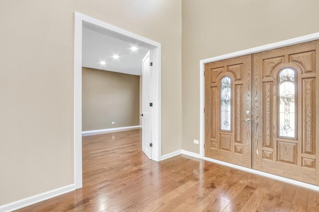 foyer featuring light wood-type flooring