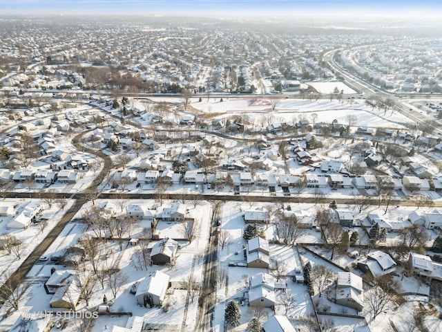 view of snowy aerial view