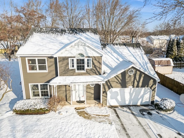 view of front of house with a garage