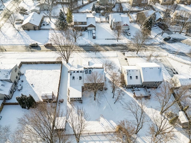 view of snowy aerial view