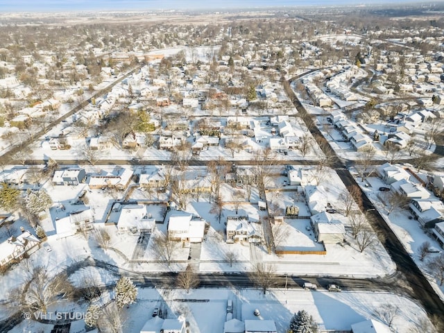 view of snowy aerial view