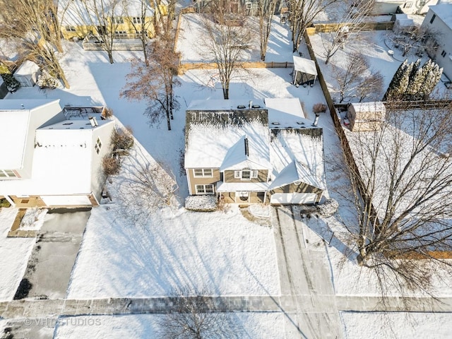 view of snowy aerial view