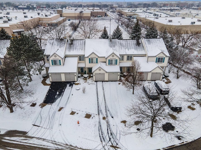 view of snowy aerial view