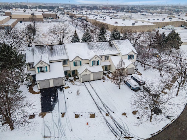 view of snowy aerial view